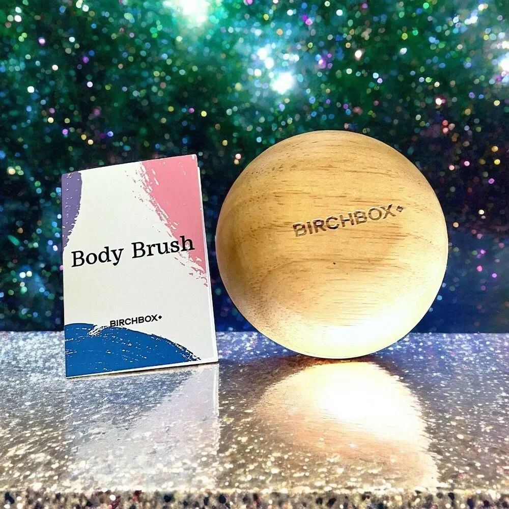 Birchbox Wooden Body Brush with Birchbox Logo New In Package